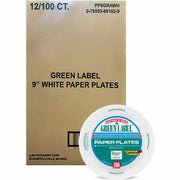 Microwave Safe - 9" Diameter - White - Paper Body - 100/Bag - 12 / Carton