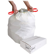 Genuine Joe Flexible Drawstring Trash Can Liners - Small Size - 13 gal Capacity - 25.13" Length x 24" Width x 0.90 mil (23 Micron) Thickness - Low Density - Drawstring Closure - White - Resin - 60/Box - 1 Carton