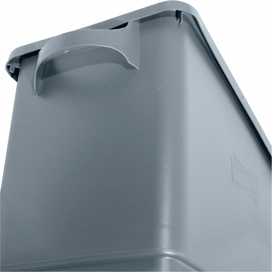 Genuine Joe 23-gallon Space-Saving Waste Container - 23 gal Capacity - Rectangular - Handle - 30" Height x 20" Width x 11" Depth - Gray - 1 Each