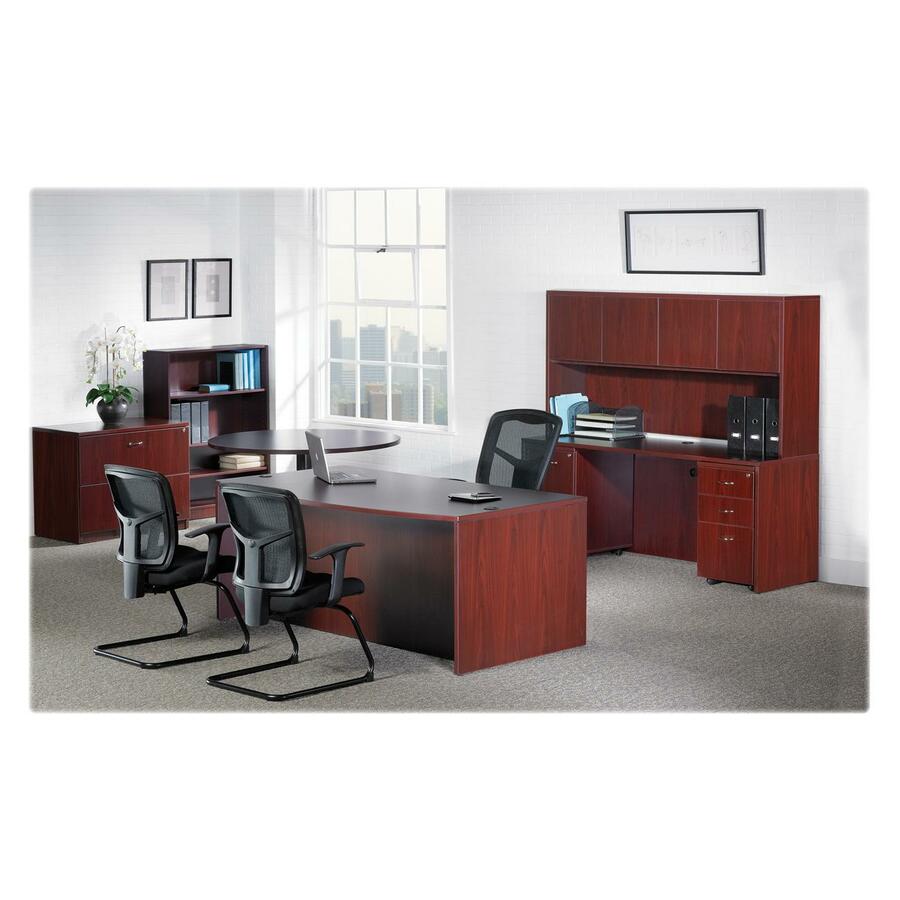 Lorell Essentials Conference Tabletop - Laminated Round, Mahogany Top - 47.25" Table Top Width x 47.25" Table Top Depth x 1.25" Table Top Thickness - 1" Height - Conferencing - Assembly Required - Wood Top Material - 1 Each