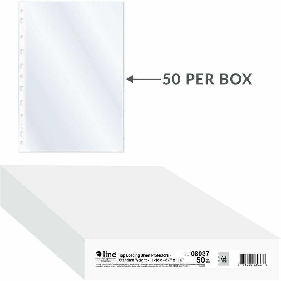 For A4 8 1/4" x 11 3/4" Sheet - Ring Binder - Rectangular - Clear - Polypropylene - 50 / Box