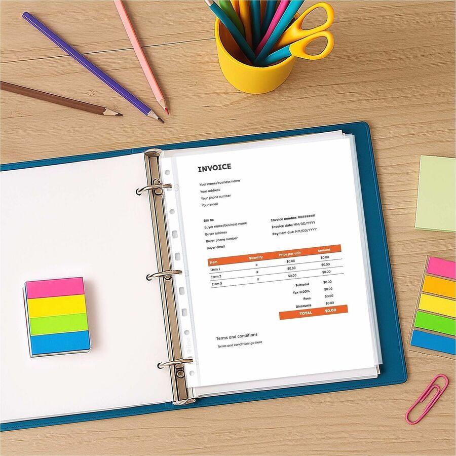 For A4 8 1/4" x 11 3/4" Sheet - Ring Binder - Rectangular - Clear - Polypropylene - 50 / Box