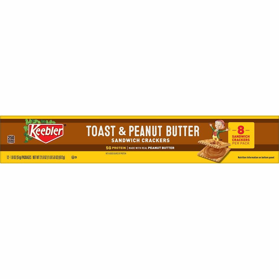 Individually Wrapped - Peanut Butter, Toast and Peanut Butter - 1.80 oz - 12 / Box
