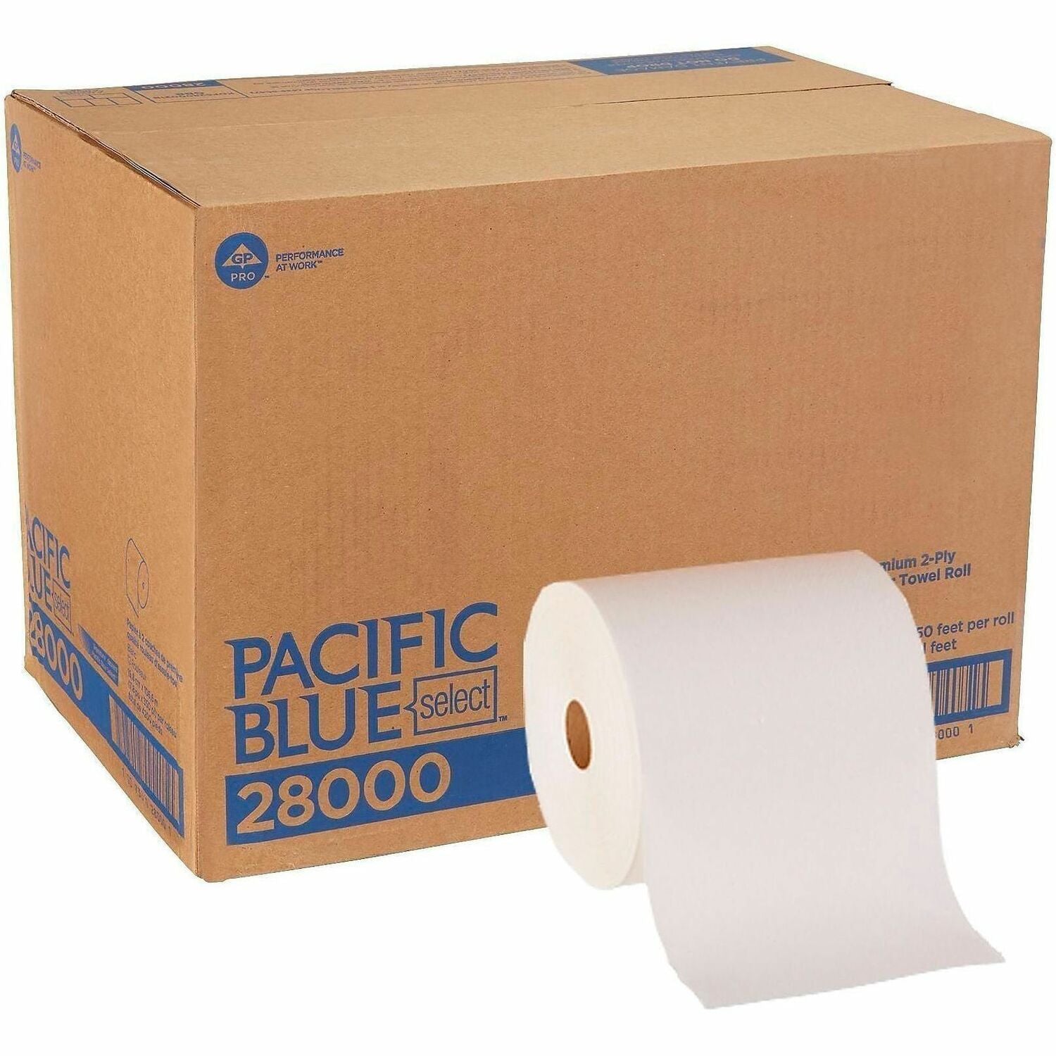 2 Ply - 7.87" Width x 350 ft Length - White - Paper - 12 / Carton