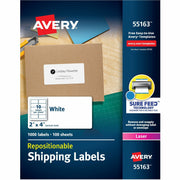 2" Width x 4" Length - Permanent Adhesive - Rectangle - Laser - Matte White - Matte - Paper - Repositionable, Adhesive, Customizable - 10 / Sheet - 10 Total Sheets - 1000 Total Label(s) - 1 Box