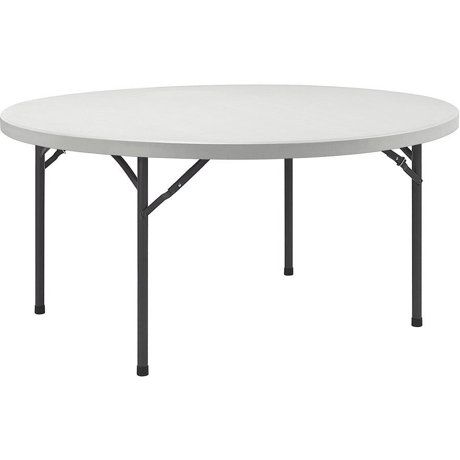 Lorell Ultra-Lite Banquet Folding Table - Round Top - 800 lb Capacity - 71" Table Top Diameter - 29.25" Height x 71" Width x 71" Depth - Indoor, Outdoor - Gray, Powder Coated - 1 Each