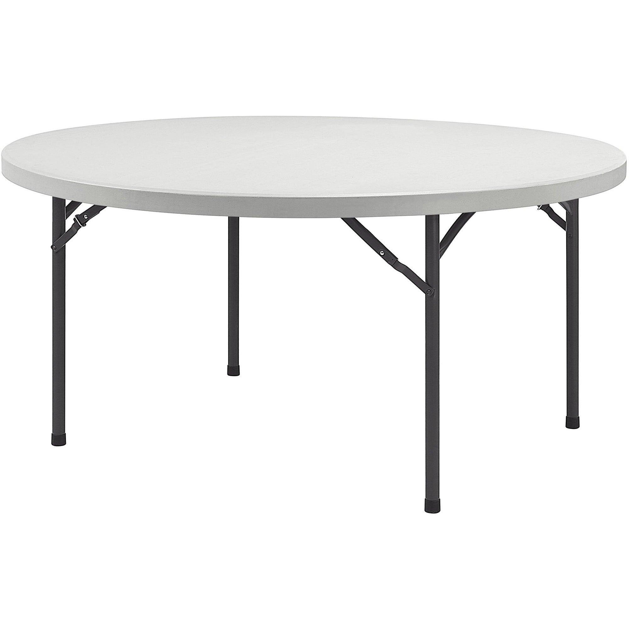 Lorell Ultra-Lite Banquet Folding Table - Round Top - 600 lb Capacity - 48" Table Top Diameter - 29.25" Height x 48" Width x 48" Depth - Indoor, Outdoor - Gray, Powder Coated - 1 Each