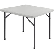 Lorell Ultra-Lite Banquet Folding Table - Square Top - 600 lb Capacity - 29" Height x 36" Width x 36" Depth - Indoor, Outdoor - Gray, Powder Coated - 1 Each
