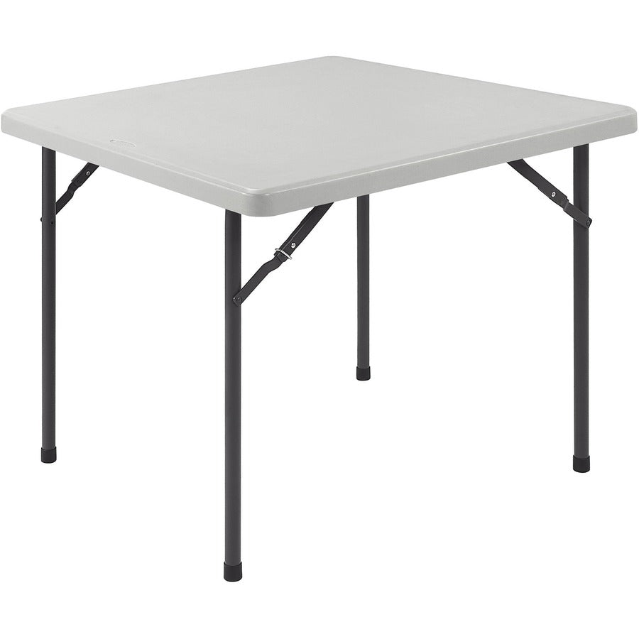 Lorell Ultra-Lite Banquet Folding Table - Square Top - 600 lb Capacity - 29" Height x 36" Width x 36" Depth - Indoor, Outdoor - Gray, Powder Coated - 1 Each