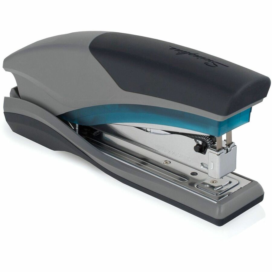 Swingline Optima 25 Reduced Effort Stapler - Staples Upto 25 Sheet of 20lb Paper - Holds Upto 210 Staple - Full Strip - Staple Size: 0.25" - Blue, Gray - Plastic, Metal - 1 Each