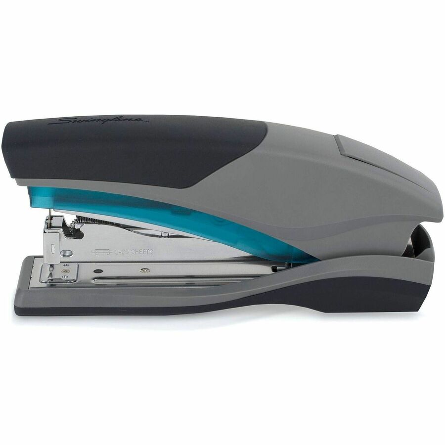 Swingline Optima 25 Reduced Effort Stapler - Staples Upto 25 Sheet of 20lb Paper - Holds Upto 210 Staple - Full Strip - Staple Size: 0.25" - Blue, Gray - Plastic, Metal - 1 Each