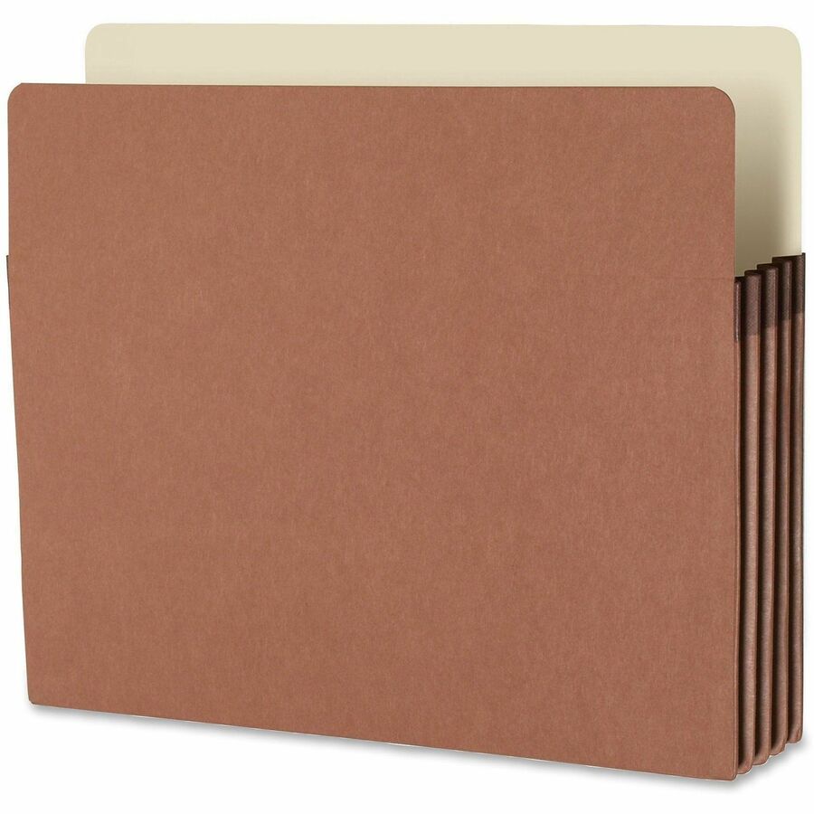 Smead Straight Tab Cut Letter Recycled File Pocket - 8 1/2" x 11" - 3 1/2" Expansion - Redrope - Tear Proof Gusset - 100% Recycled - 25 / Box