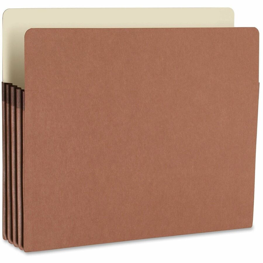 Smead Straight Tab Cut Letter Recycled File Pocket - 8 1/2" x 11" - 3 1/2" Expansion - Redrope - Tear Proof Gusset - 100% Recycled - 25 / Box