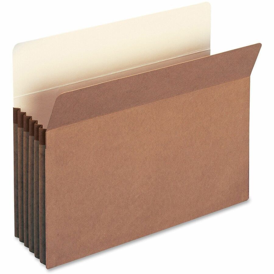 Smead Straight Tab Cut Letter Recycled File Pocket - 8 1/2" x 11" - 5 1/4" Expansion - Redrope - Tear Proof Gusset - 100% Recycled - 10 / Box