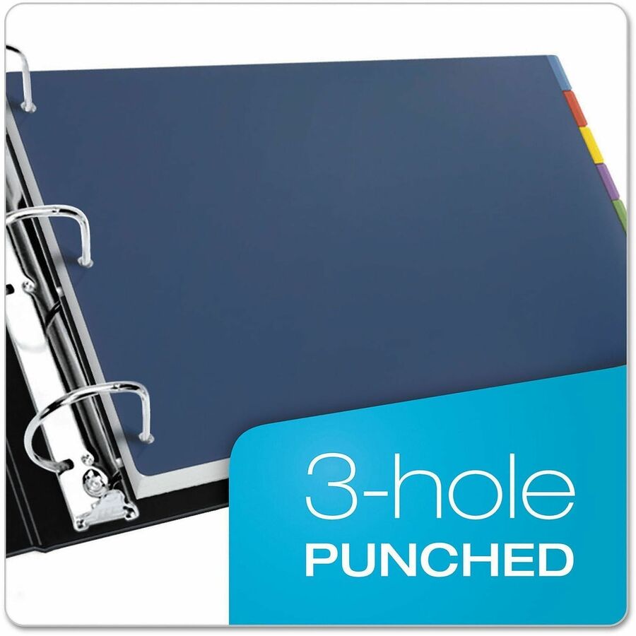 8 x Divider(s) - 8 Tab(s)/Set - 17.5" Divider Width x 11.50" Divider Length - Tabloid - 11" Width x 17" Length - 3 Hole Punched - Assorted Poly Divider - Multicolor Poly Tab(s) - Scratch Resistant, PVC-free, Non-stick, Transfer Safe, Durable - 1 / Set