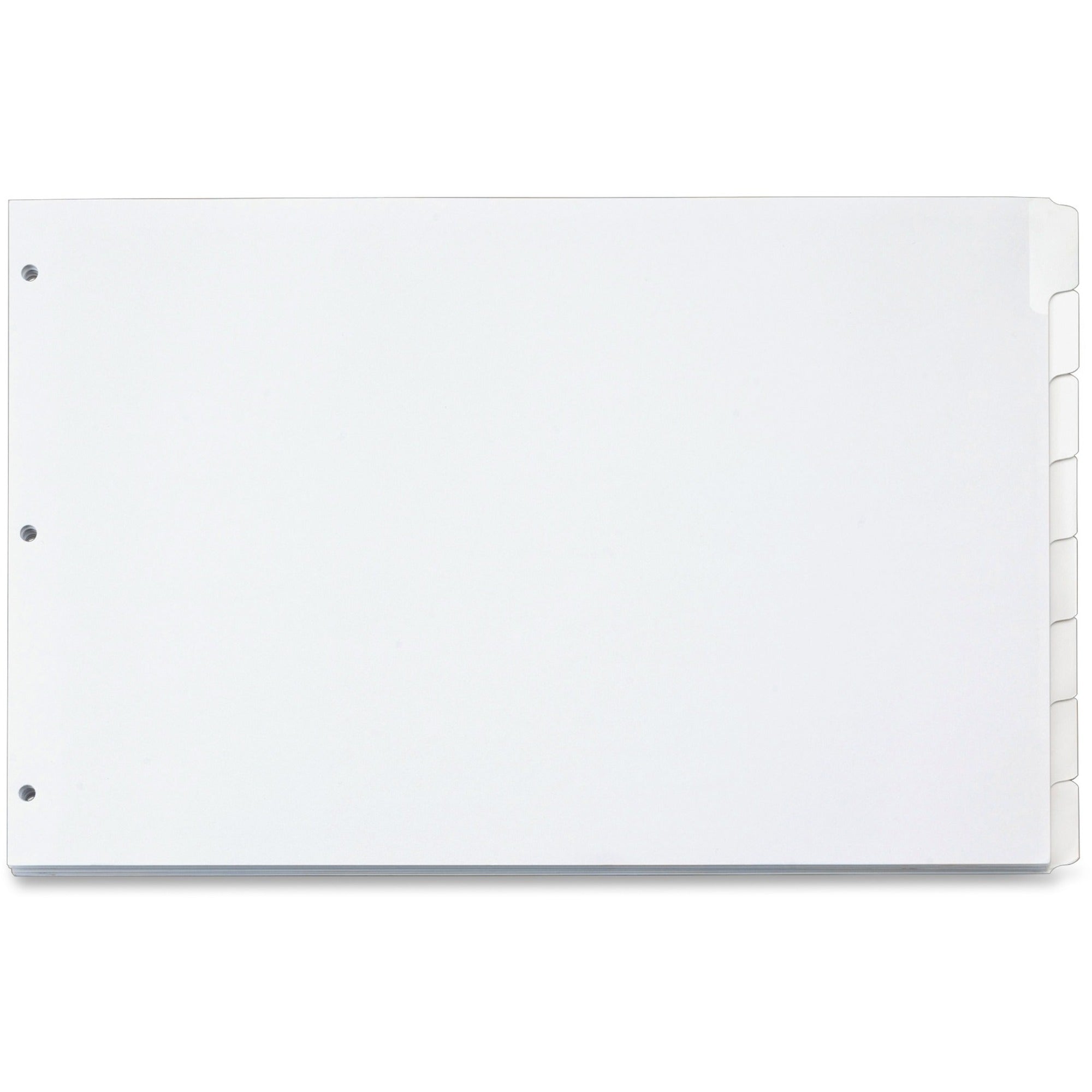 Cardinal Write 'n Erase Special Mylar Tab Dividers, 8 Dividers/Set, Tabloid Size, 17.5" x 11.5", White, Write-on Erasable Tabs, Reinforced Tabs and Holes, 1 Set