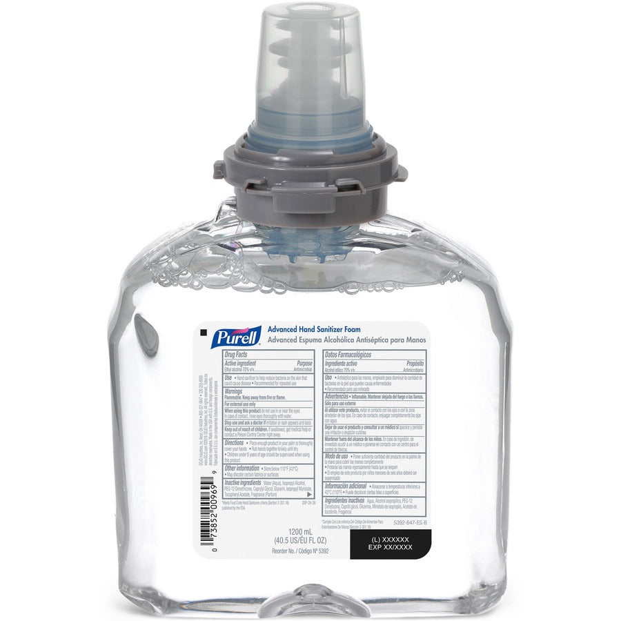 PURELL&reg; Hand Sanitizer Foam Refill - Clean Scent - 1.27 quart - Skin - White - 2 / Carton