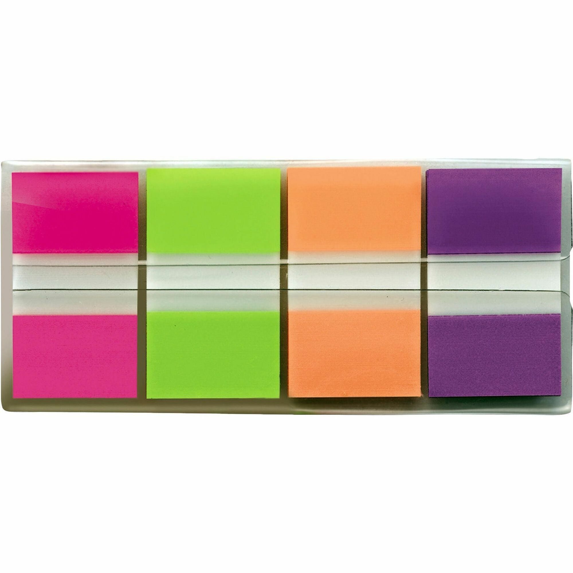 Post-it&reg; Flags - 160 - 1" Flag/Note Width x 1 3/4" Flag/Note Length - Rectangle - Unruled - Pink, Green, Orange, Purple, Assorted - Dispenser Included - 1 Pack