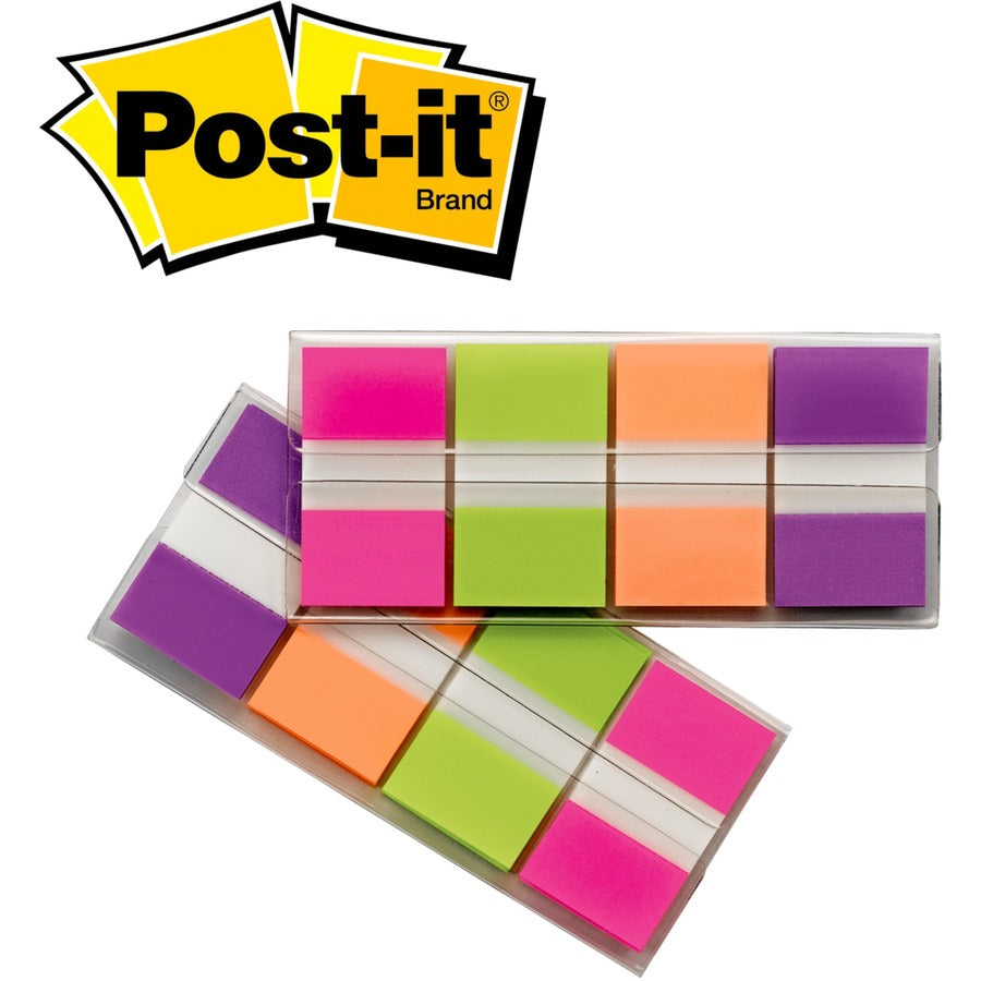 Post-it&reg; Flags - 160 - 1" Flag/Note Width x 1 3/4" Flag/Note Length - Rectangle - Unruled - Pink, Green, Orange, Purple, Assorted - Dispenser Included - 1 Pack