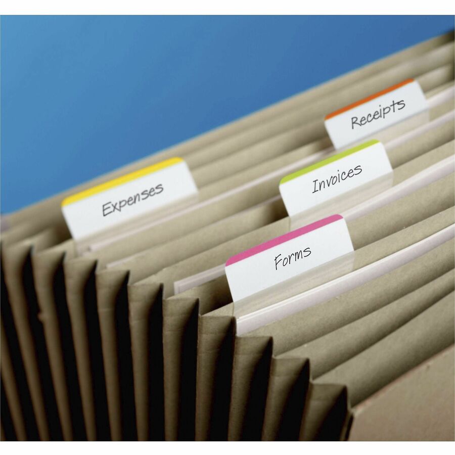 Post-it&reg; Durable Tabs - Write-on Tab(s) - 1.50" Tab Height x 2" Tab Width - Pink, Green, Orange, Yellow Tab(s) - Repositionable - 1 Pack