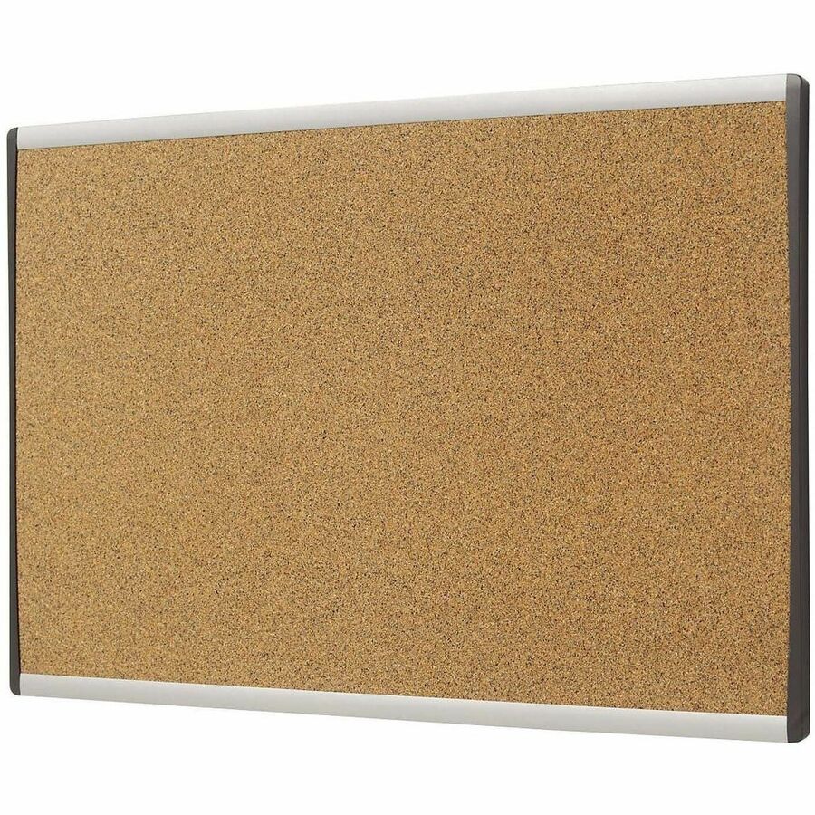 18" Board Height x 30" Board Width - Brown Natural Cork Surface - Durable, Self-healing - Silver Aluminum Frame - 1 Each