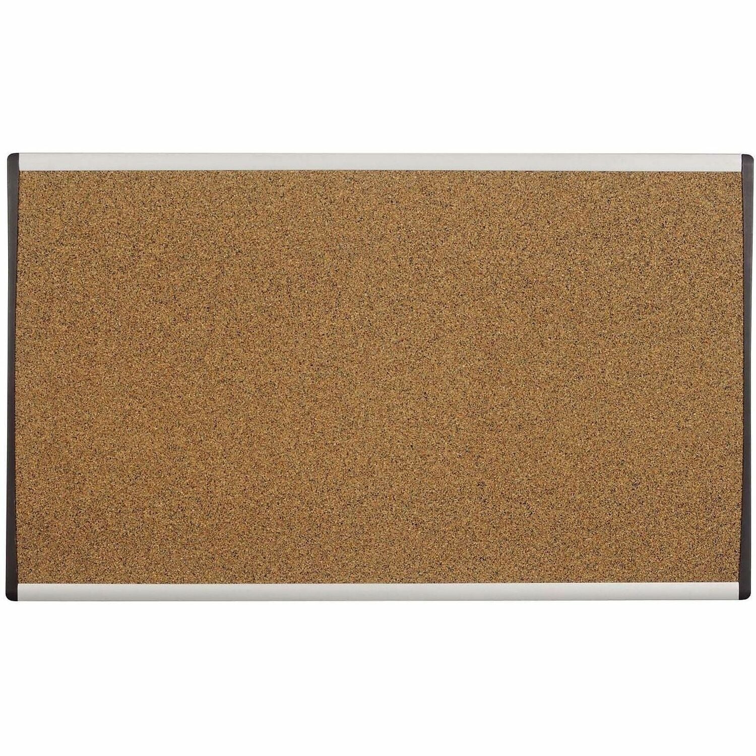 18" Board Height x 30" Board Width - Brown Natural Cork Surface - Durable, Self-healing - Silver Aluminum Frame - 1 Each