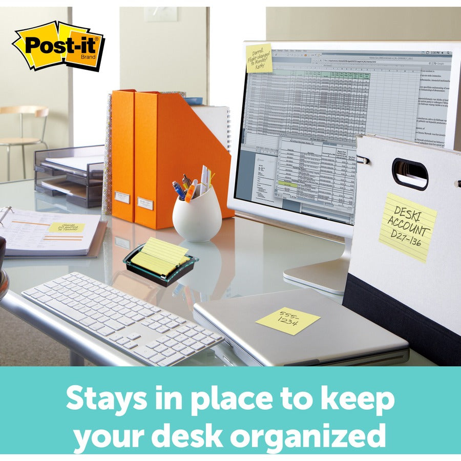 Post-it&reg; Note Dispenser - 3" x 3" Note - 100 Note Capacity - Black, Clear