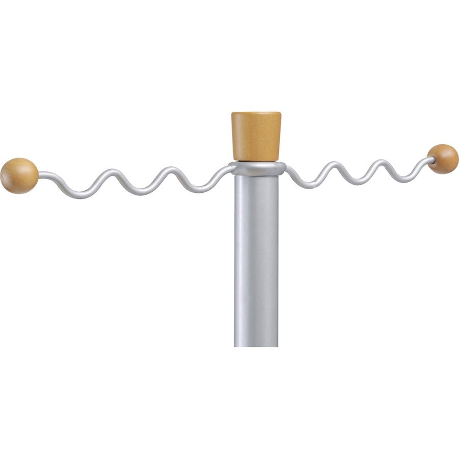 4 Hooks - 6 Hangers - 2 Pegs - 68.5" Height x 19.3" Width - for Garment - Wood, Metal - Chrome - 1 Each