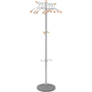 4 Hooks - 6 Hangers - 2 Pegs - 68.5" Height x 19.3" Width - for Garment - Wood, Metal - Chrome - 1 Each