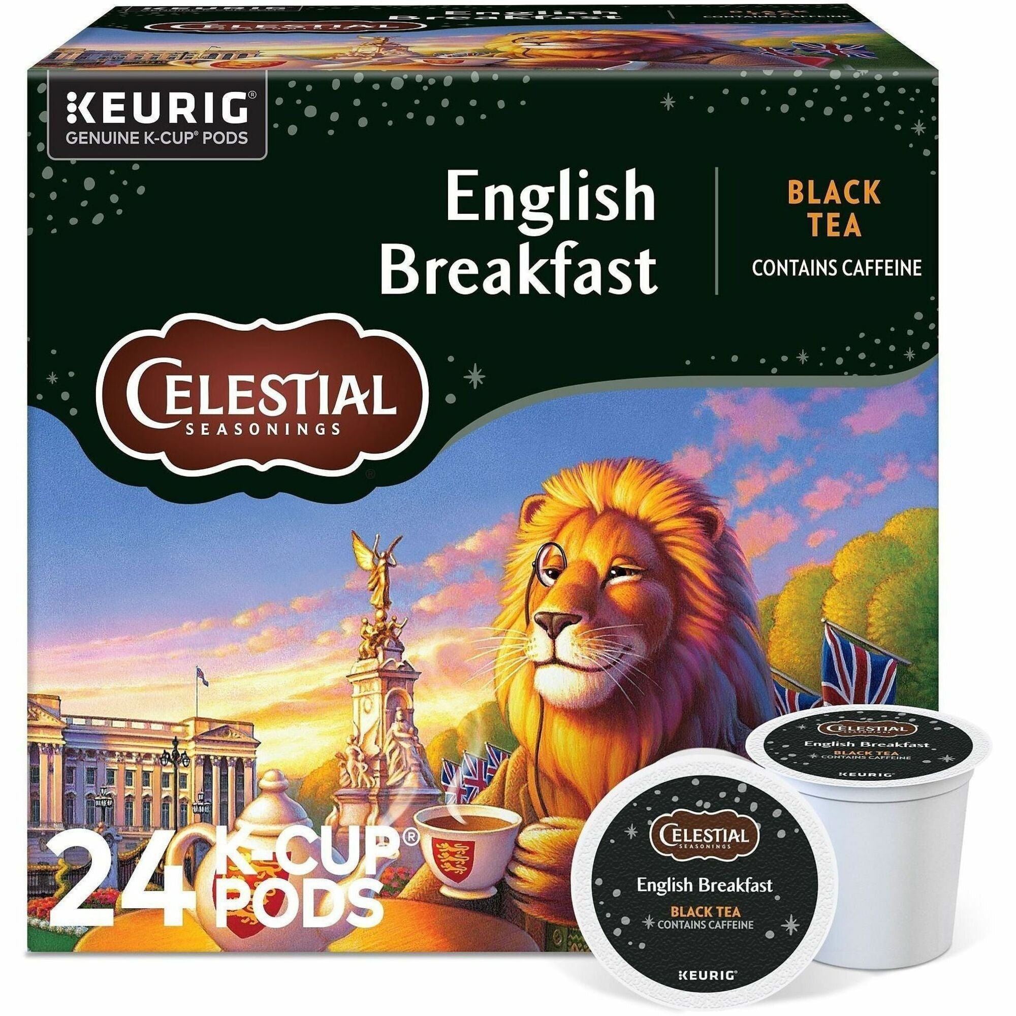 Celestial Seasonings&reg; English Breakfast Black Tea K-Cup - Compatible with Keurig Brewer - Black Tea - 24 / Box