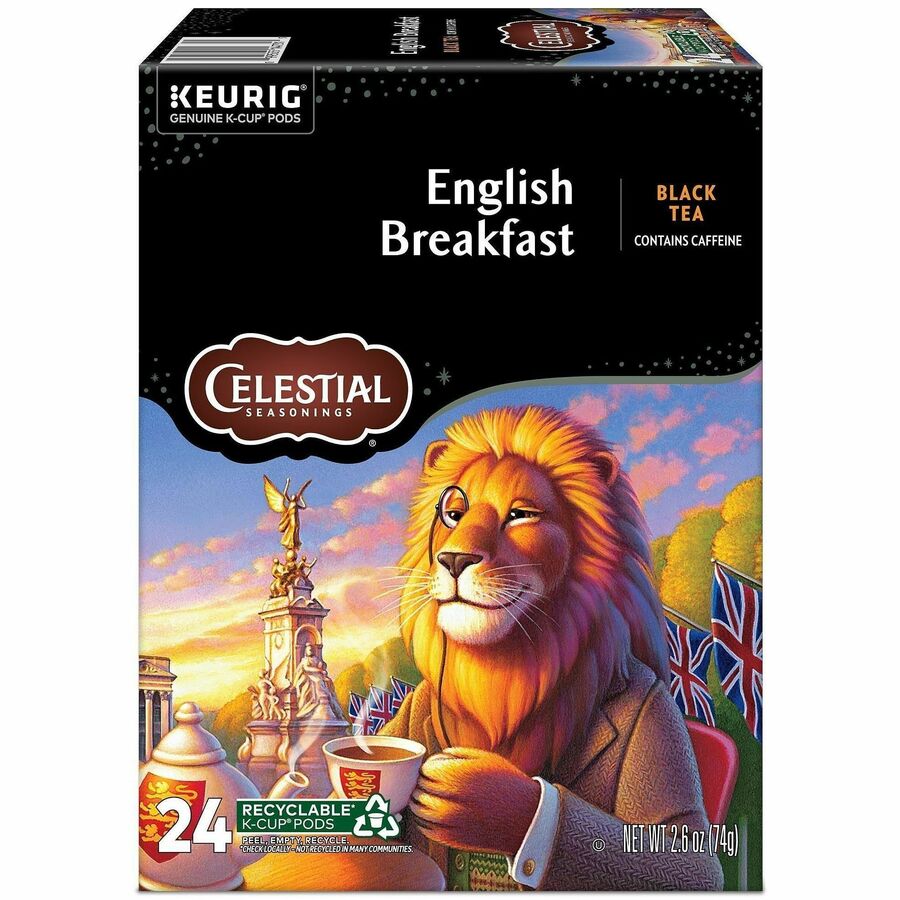 Celestial Seasonings&reg; English Breakfast Black Tea K-Cup - Compatible with Keurig Brewer - Black Tea - 24 / Box