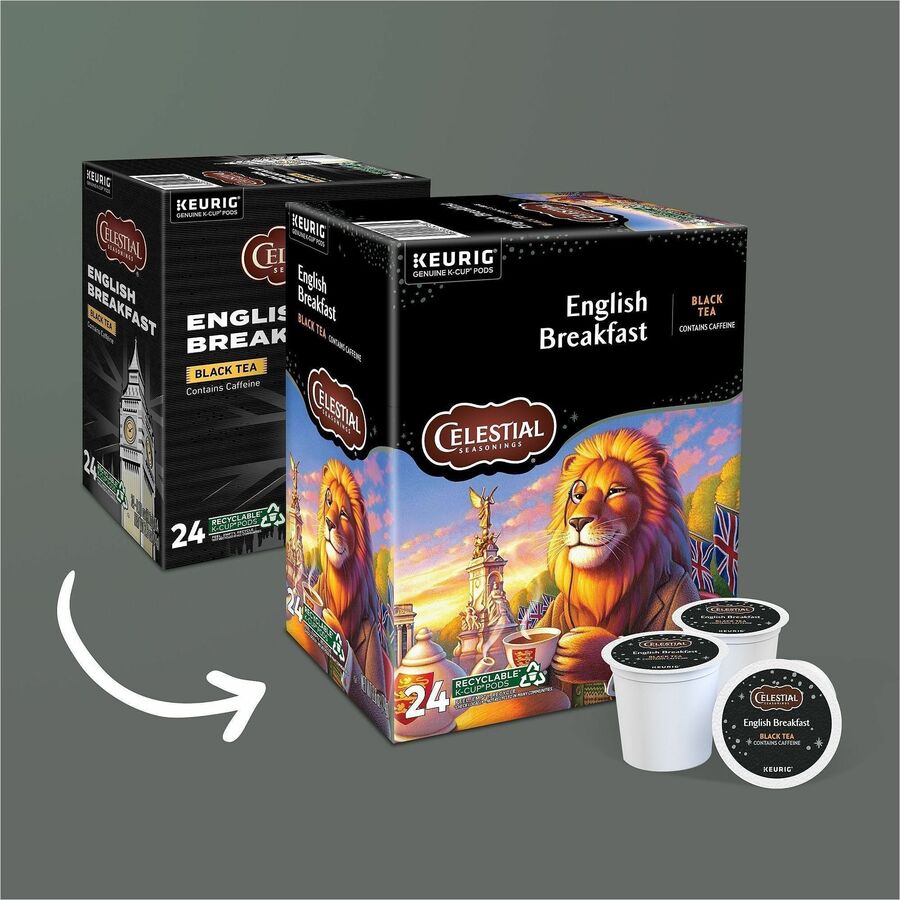 Celestial Seasonings&reg; English Breakfast Black Tea K-Cup - Compatible with Keurig Brewer - Black Tea - 24 / Box