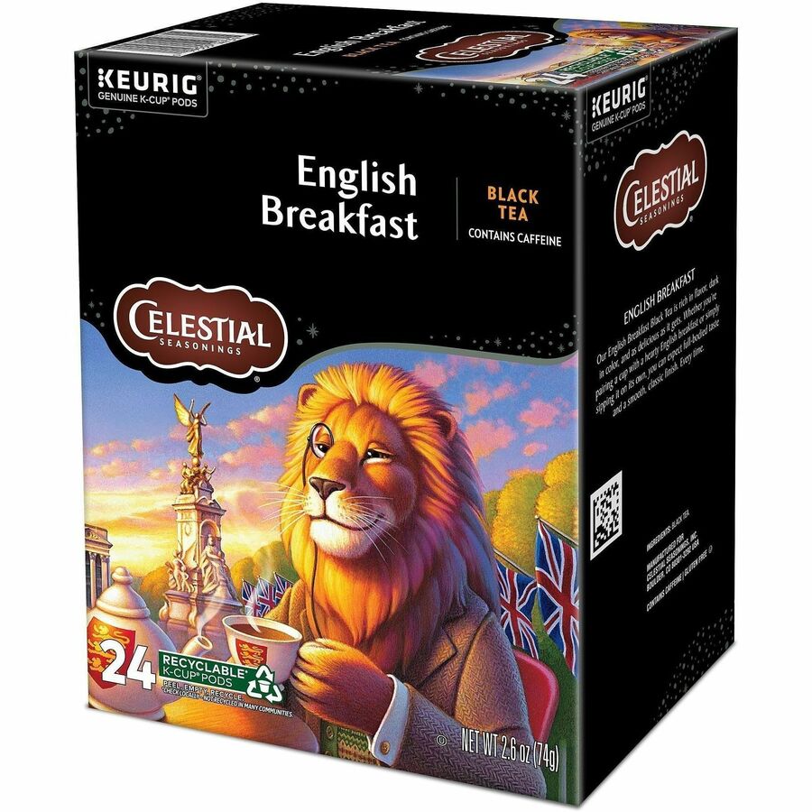 Celestial Seasonings&reg; English Breakfast Black Tea K-Cup - Compatible with Keurig Brewer - Black Tea - 24 / Box