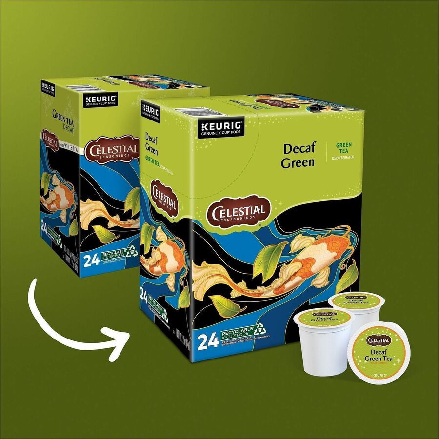 Compatible with Keurig Brewer - Green Tea - Decaffeinated - 24 / Box