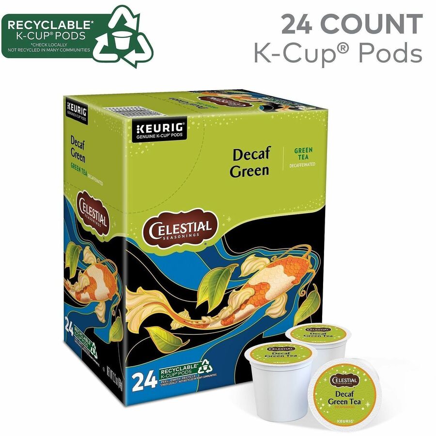 Compatible with Keurig Brewer - Green Tea - Decaffeinated - 24 / Box
