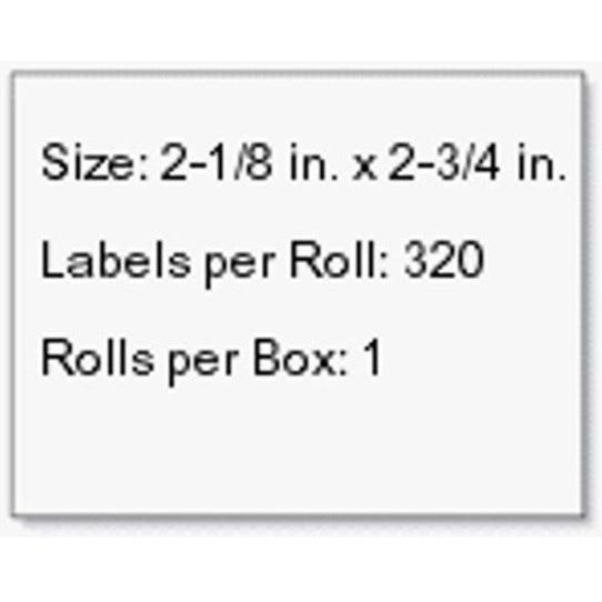2 3/4" Width x 2 1/8" Length - Permanent Adhesive - Rectangle - Direct Thermal - White - Thermal Paper - 320 / Roll - 1 Each