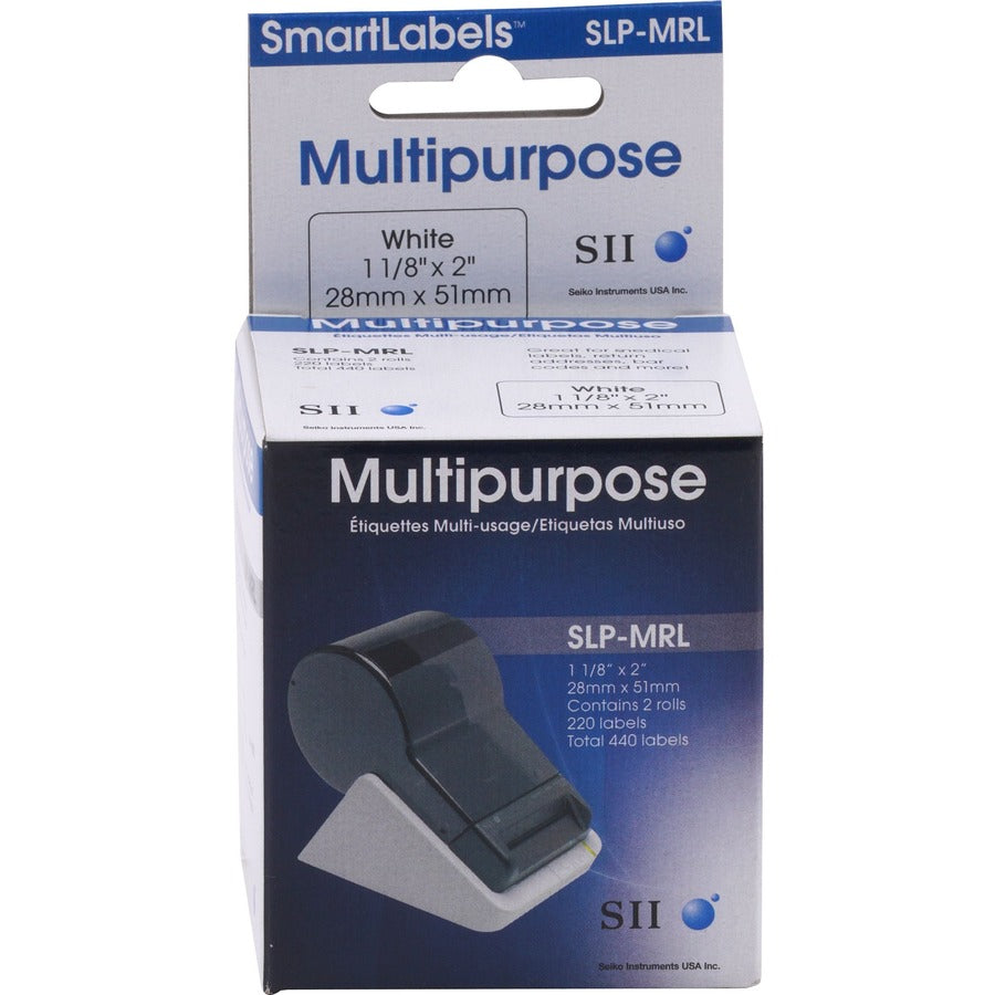 x 1 1/10" Width x 2 1/64" Length - Rectangle - Direct Thermal - White - Paper - Self-adhesive - 220 / Roll - For Label Printer - 1 Box