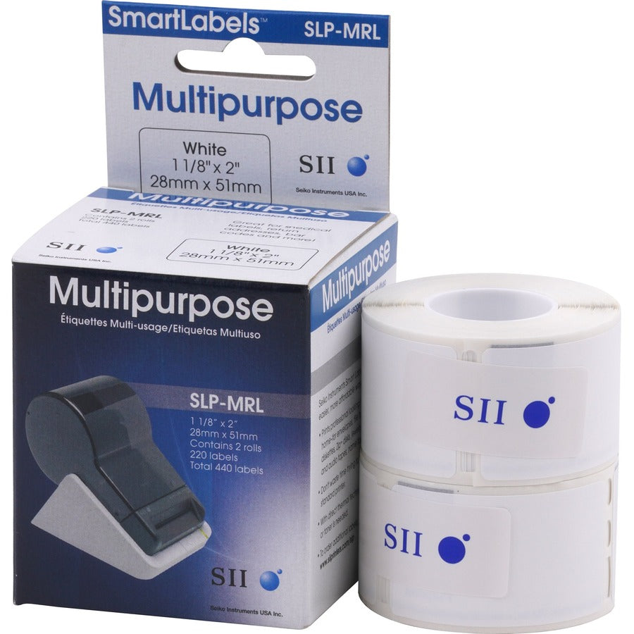 x 1 1/10" Width x 2 1/64" Length - Rectangle - Direct Thermal - White - Paper - Self-adhesive - 220 / Roll - For Label Printer - 1 Box