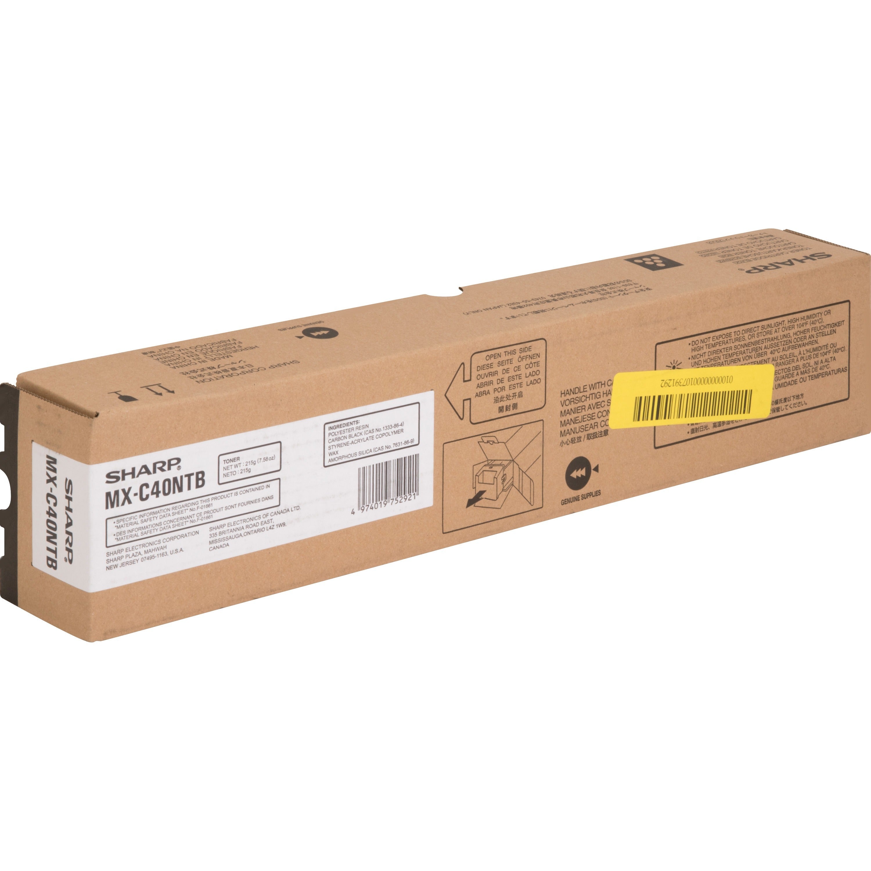 Sharp MX-C40NTB Original Laser Toner Cartridge - Black - 1 Each
