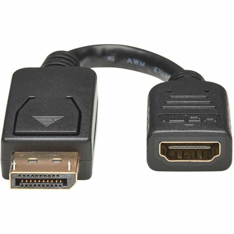 6" A/V Cable - First End: 1 x 19-pin HDMI Type A Digital Audio/Video - Female - Second End: 1 x 20-pin DisplayPort 1.2 Digital Audio/Video - Male - Black - 1 Each
