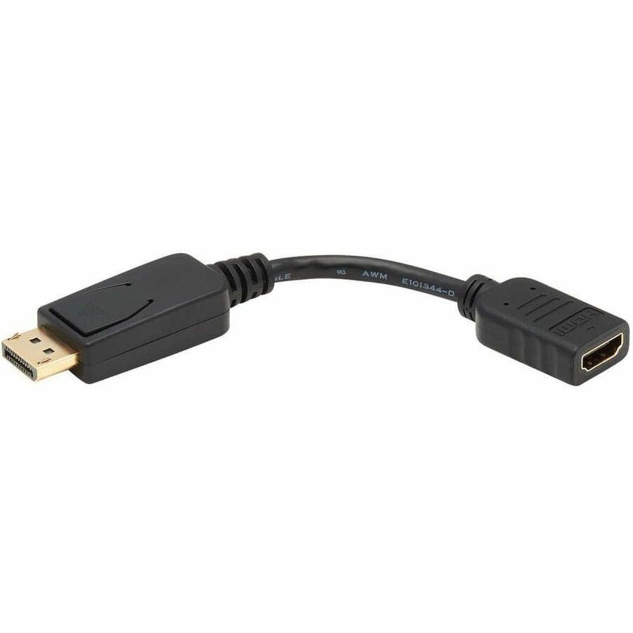6" A/V Cable - First End: 1 x 19-pin HDMI Type A Digital Audio/Video - Female - Second End: 1 x 20-pin DisplayPort 1.2 Digital Audio/Video - Male - Black - 1 Each