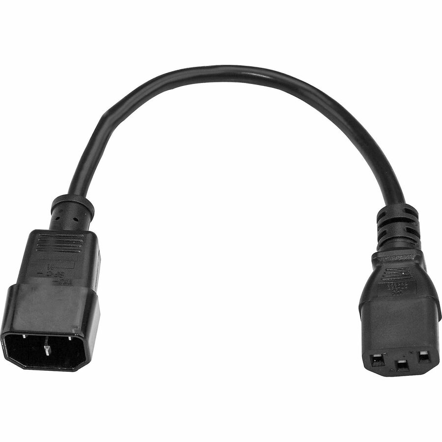 StarTech.com Power Extension Cable - For Desktop Computer, Server, UPS, Printer, PDU - 125 V AC / 10 A - Black - 10 ft Cord Length - IEC 320-C14 / IEC 320-C13 - 1 Each