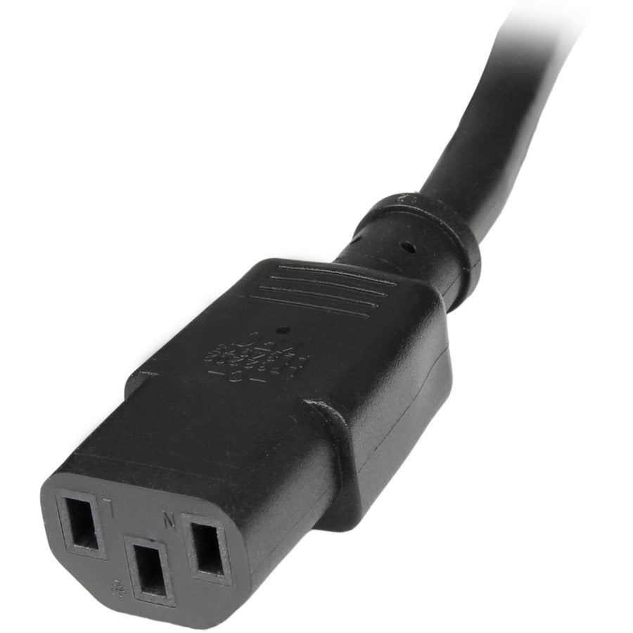 StarTech.com Power Extension Cable - For Desktop Computer, Server, UPS, Printer, PDU - 125 V AC / 10 A - Black - 10 ft Cord Length - IEC 320-C14 / IEC 320-C13 - 1 Each
