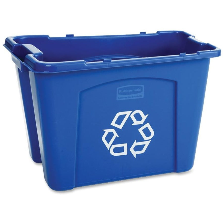 14 gal Capacity - Rectangular - 14.8" Height x 16" Width x 21" Depth - Polyethylene - Blue - 1 Each