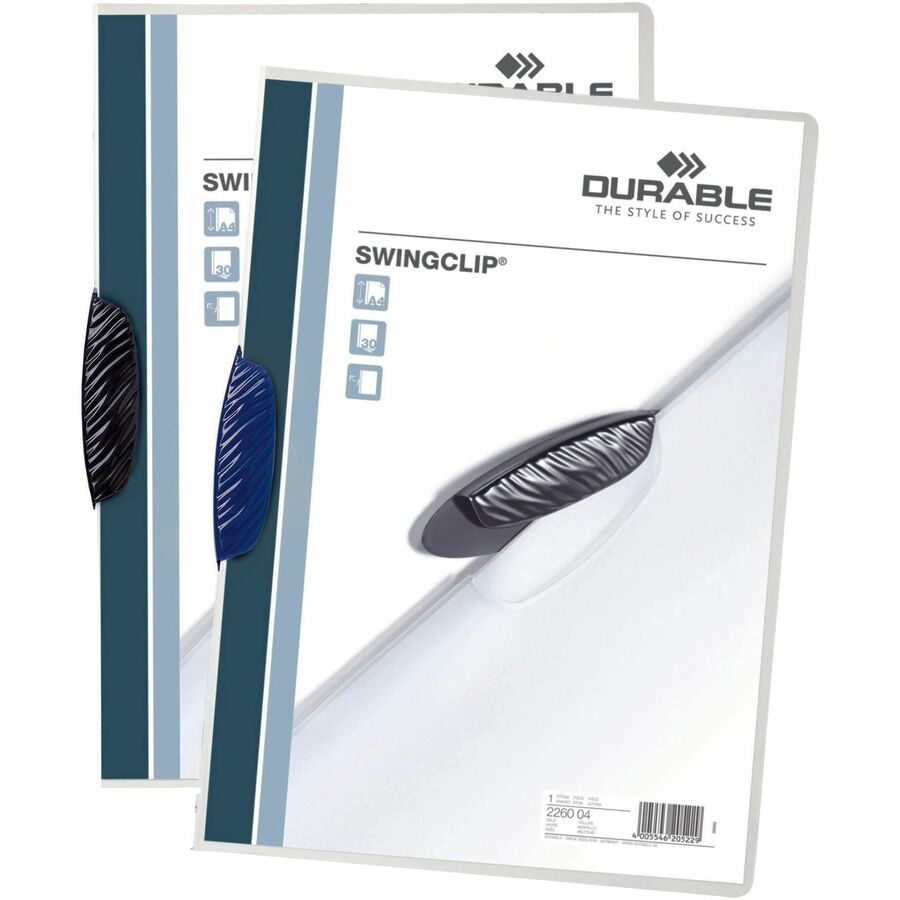 SWINGCLIP Letter Report Cover - 8 1/2" x 11" - 30 Sheets Capacity - Polypropylene - Clear - Wear Resistant - 25 / Box