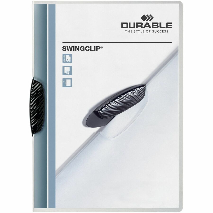 SWINGCLIP Letter Report Cover - 8 1/2" x 11" - 30 Sheets Capacity - Polypropylene - Clear - Wear Resistant - 25 / Box