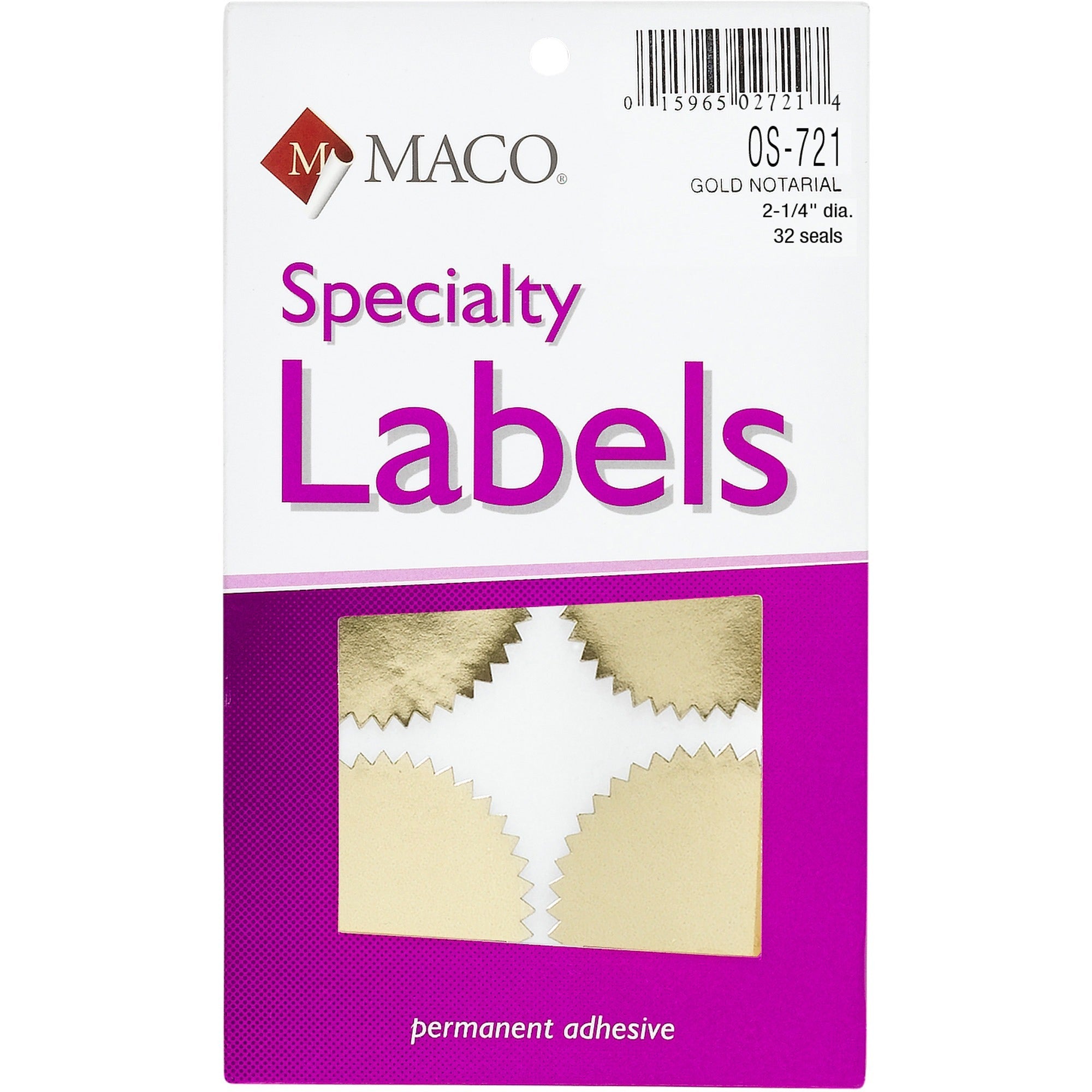Round - 2.25" Diameter - Self-adhesive - For Award, Certificate, Legal Document - Gold - 32 / Pack