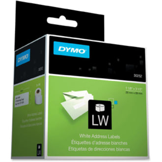 1 1/8" Width x 3 1/2" Length - White - Paper - Self-adhesive - 350 / Roll - 2 / Box