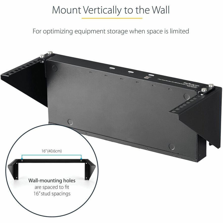 StarTech.com 4U 19in Steel Vertical Wallmount Equipment Rack Bracket