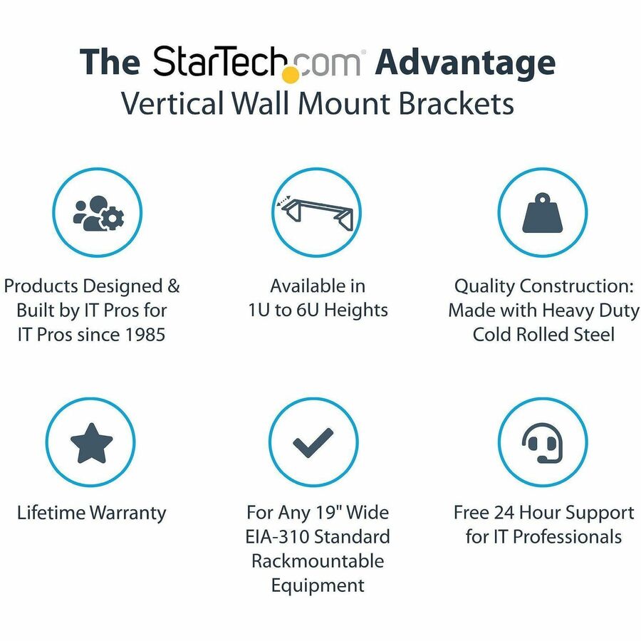 StarTech.com 4U 19in Steel Vertical Wallmount Equipment Rack Bracket